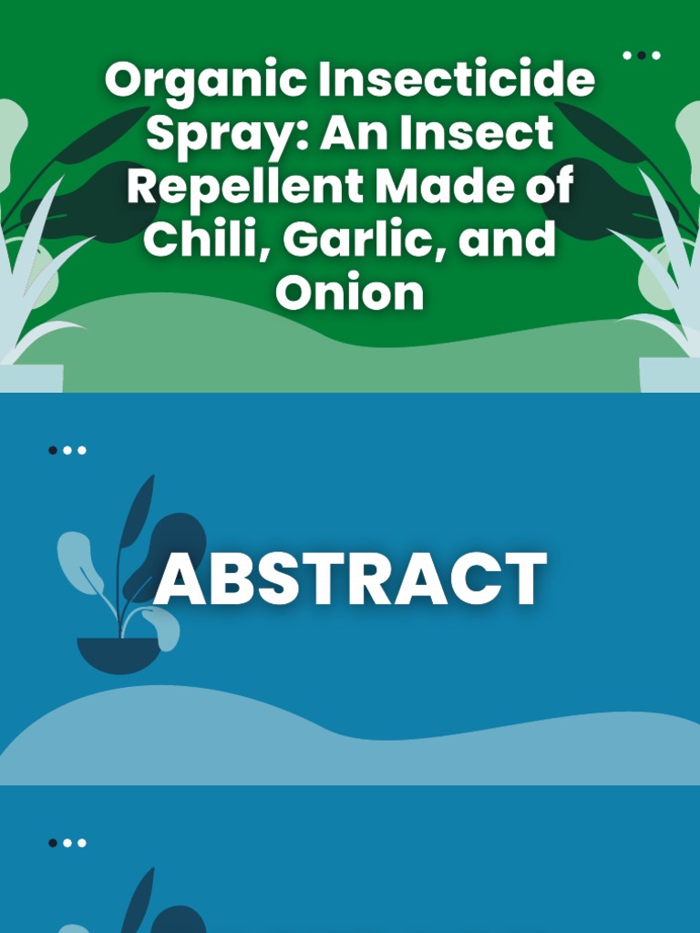 Organic Insecticide Spray An Insect Repellent Made of Chili, Garlic