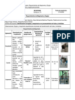 Requerimientos de Maquinaria y Equipo