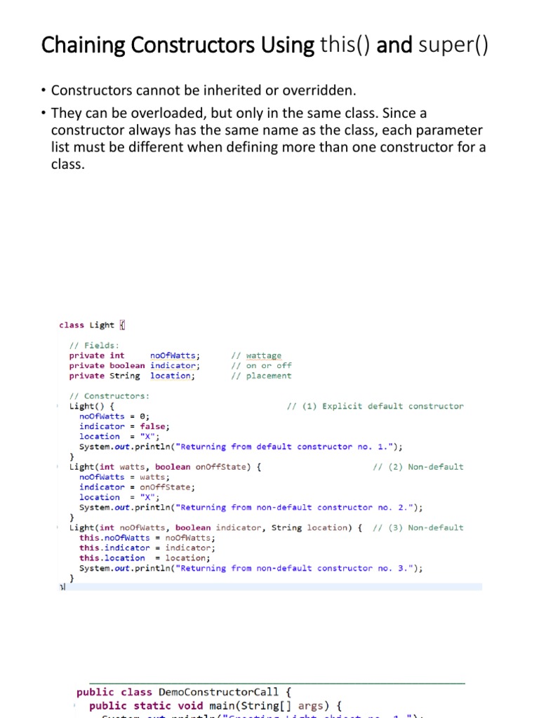 Chaining Constructors Using This and Super | PDF