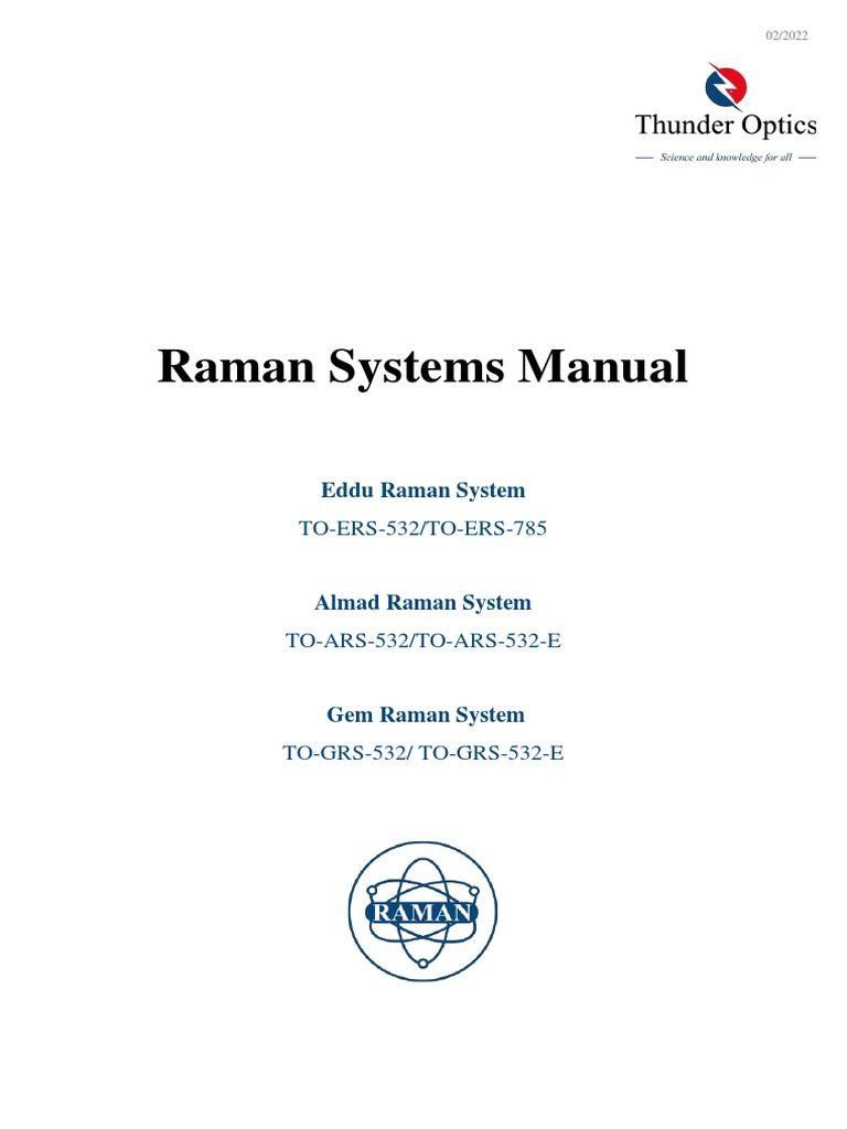 Thunder Optics Raman Systems Manual | PDF | Raman Spectroscopy | Laser