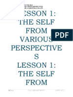 Lesson 1 - The Self From Various Perspectives