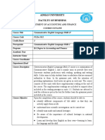 Admas University Faculty of Business: Department of Accounting and Finance Course Outline