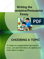 Writing The Argumentative/Persuasive Essay