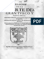 Relacion de La Muerte Del Gran Turco, y Causas Della