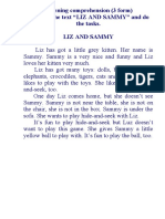 Listening Comprehension (3 Form) Listen To The Text "LIZ AND SAMMY" and Do The Tasks. Liz and Sammy