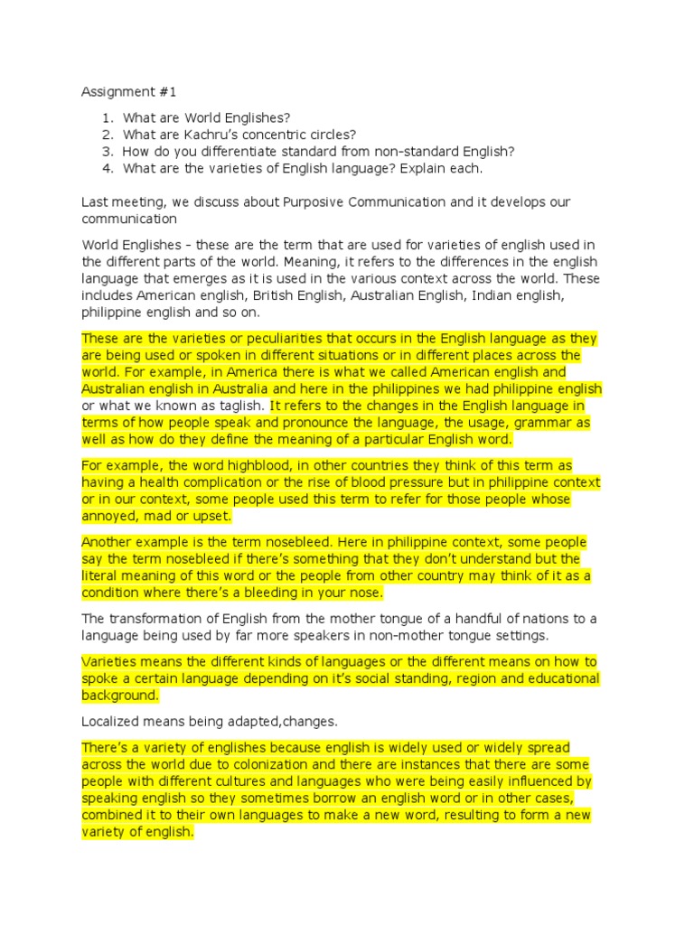 Understanding World Englishes and Varieties | PDF | English Language ...