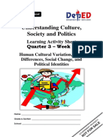 Understanding Culture, Society and Politics: Learning Activity Sheet