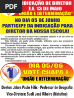 ELEIÇÕES DE DIRETORES - MG PANFLETO AOS ALUNOS