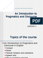 An Introduction To Pragmatics and Discourse