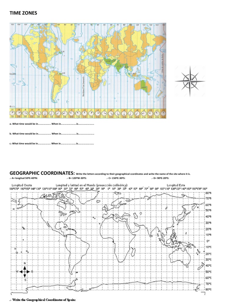 Time Zones: A.-What Time Would Be in .. When in .. .Is . | PDF