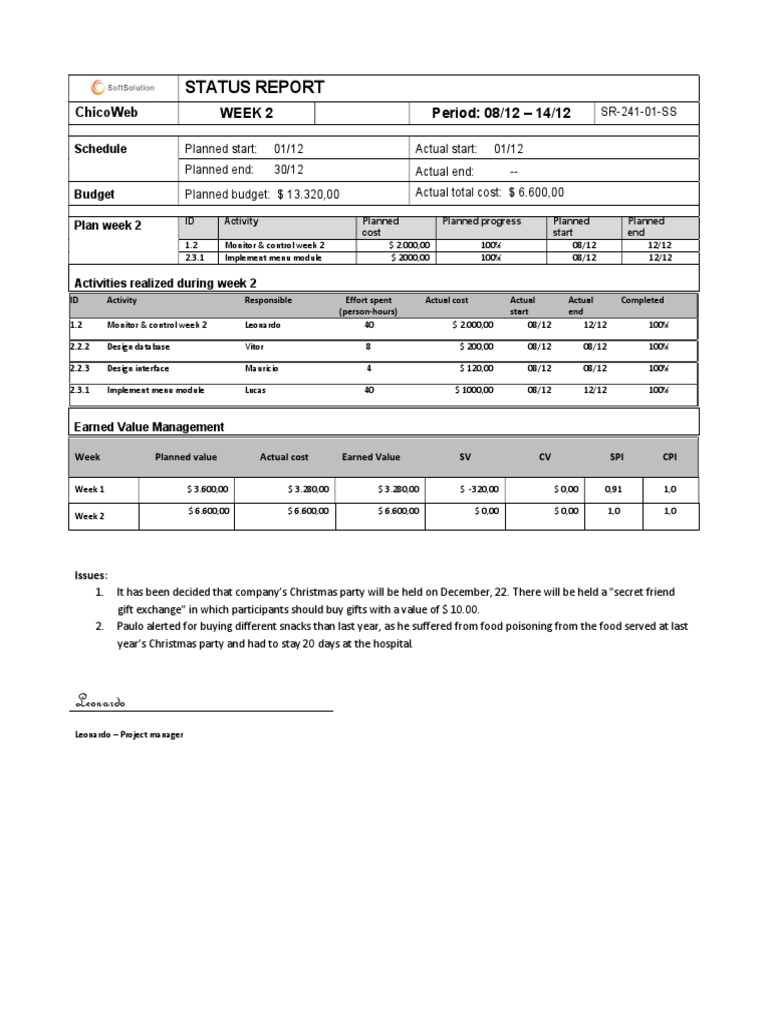 Status Report - Week 2 | PDF | Computing