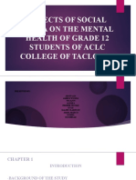 Effects of Social Media On The Mental Health of Grade 12 Students of Aclc College of Tacloban