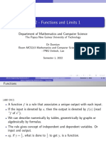 EN112 - Functions and Limits 1: Department of Mathematics and Computer Science