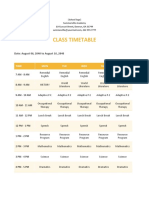 Class Timetable Template