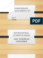 International Cuisine in Asian and European Countries
