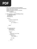 Define An Array and Explain How To Declare and Initialize It