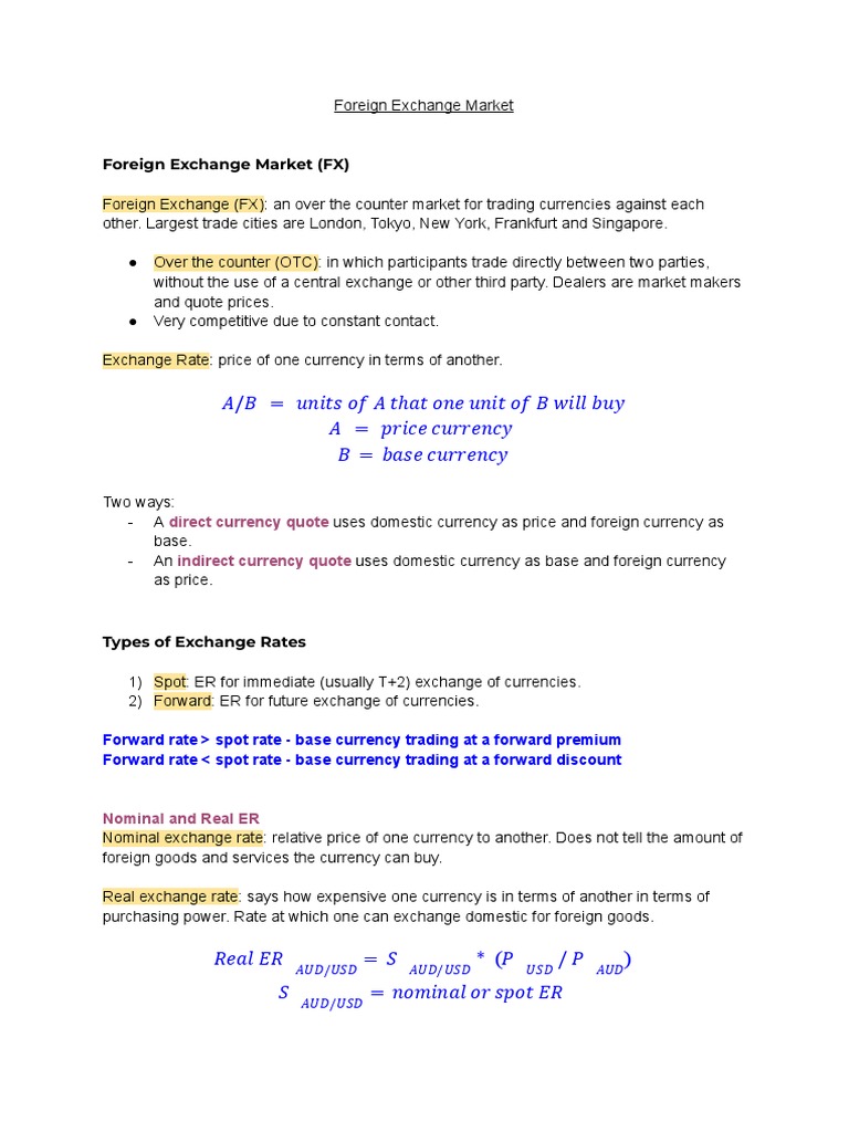 Understanding the Foreign Exchange Market | PDF | Foreign Exchange ...