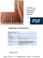 COMP 314 Advanced Database System: Dr. Wael Zakaria