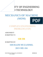 University of Engineering and Technology: Mechanics of Machine (MOM)