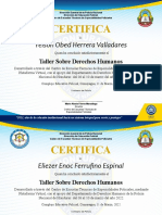 Diplomas TALLER DERECHOS HUMANOS VIRTUAL