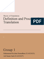of Definition and Process of Translation by Group 1