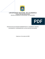 Protocolos de Atención Administrativa y Académica Online A Estudiantes y Egresados de La Facultad de Educación