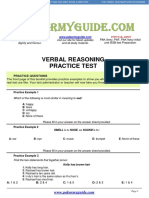 Verbal Reasoning Practice Test: Join Pak Army