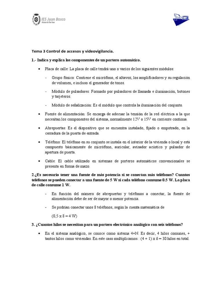 Componentes de Control de Accesos y CCTV | PDF | Teléfono | Circuito ...