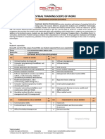 Industrial Training Scope of Work