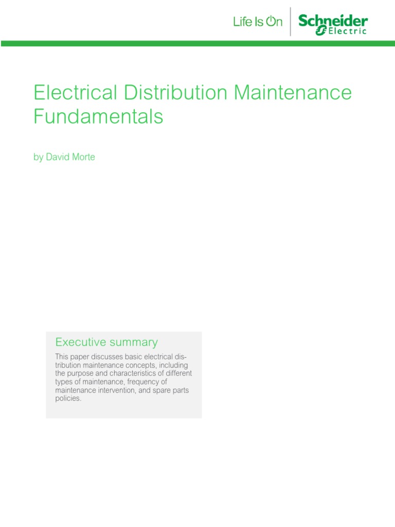 Electrical Distribution Maintenance Guide | PDF | Internet Of Things ...