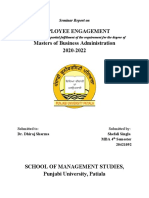 Employee Engagement Masters of Business Administration 2020-2022