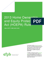 2013 Home Ownership and Equity Protection Act (HOEPA) Rule: Finalized Changes