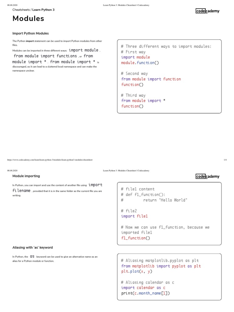 Modules: Import Module From Module Import Functions From Module Import ...