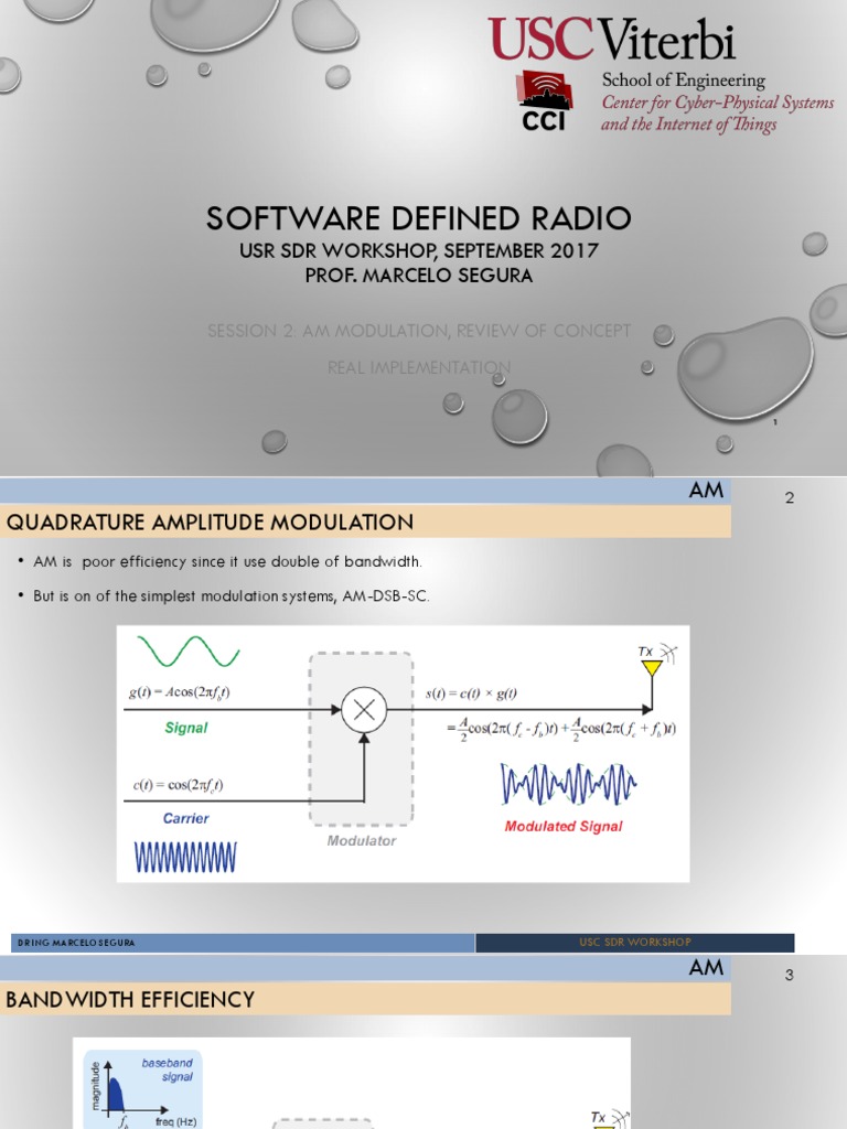Software Defined Radio: Usr SDR Workshop, September 2017 Prof. Marcelo ...