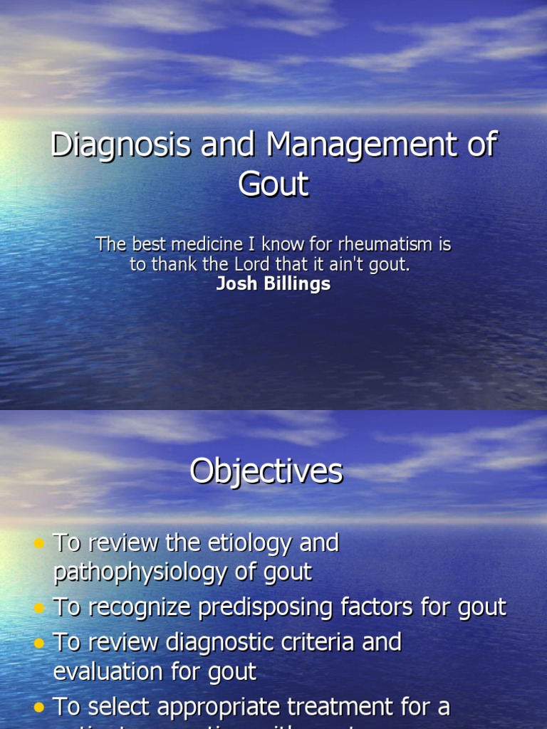 Diagnosis and Management of Gout | PDF | Organic Compounds | Gout