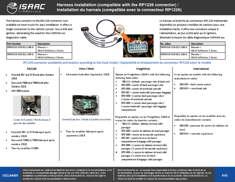 ISAAC InMetrics - Harness Installation RP1226 Compatible - BI - Rev6 ...