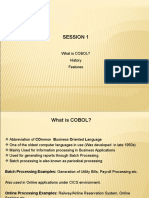 Session 1: What Is COBOL? History Features