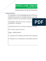 Plantilla Ckecklist Excel