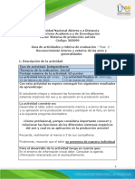 Guía de Actividades y Rúbrica de Evaluación - Unidad 1 - Fase 2 - Reconocimiento Interno y Externo de Las Aves y Generalidades