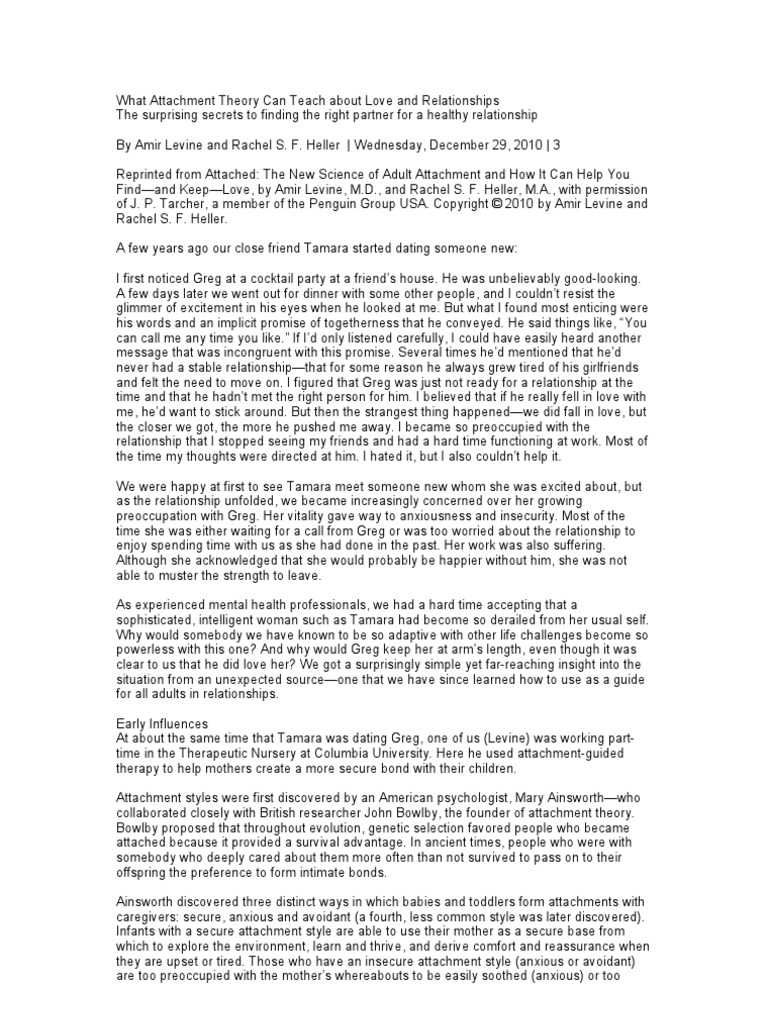 attachment theory dating