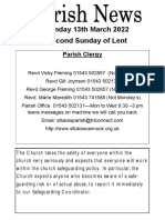 Sunday 13th March 2022 Second Sunday of Lent: Parish Clergy