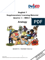 Analogy: English 7 Supplementary Learning Material Quarter 1 - MELC 1