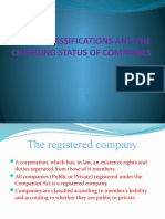 Classifications and The Changing Status of Companies