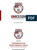 1.1 UNICESDH - SANTOS - João Alexandre - Policiamento Preventivo - Aula 1 Do Curso de Aperfeiçoamento Profissonal Poicial em Patrulhamento Tático