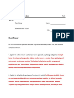 Final Exam: Psychology Memory, Attribution, Development