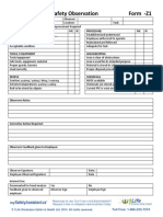 BBS Observation Checklist Template | PDF | Personal Protective ...