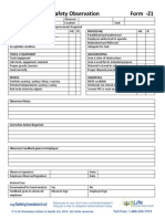 Behaviour Based Safety Observation Form - Z1