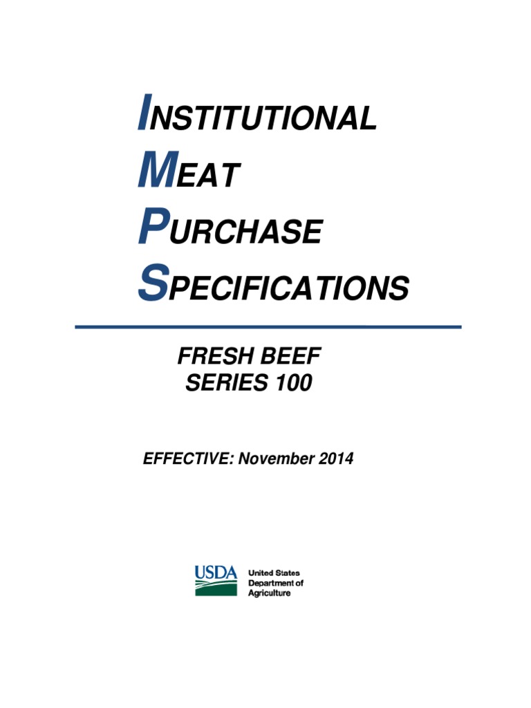 Fresh Beef Purchase Specifications Guide | PDF | Chuck Steak | Cattle ...