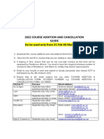 2022 Course Addition and Cancellation Guide (To Be Used Only From 21 Feb-04 March 2022)