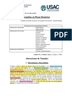 Alteraciones dentarias